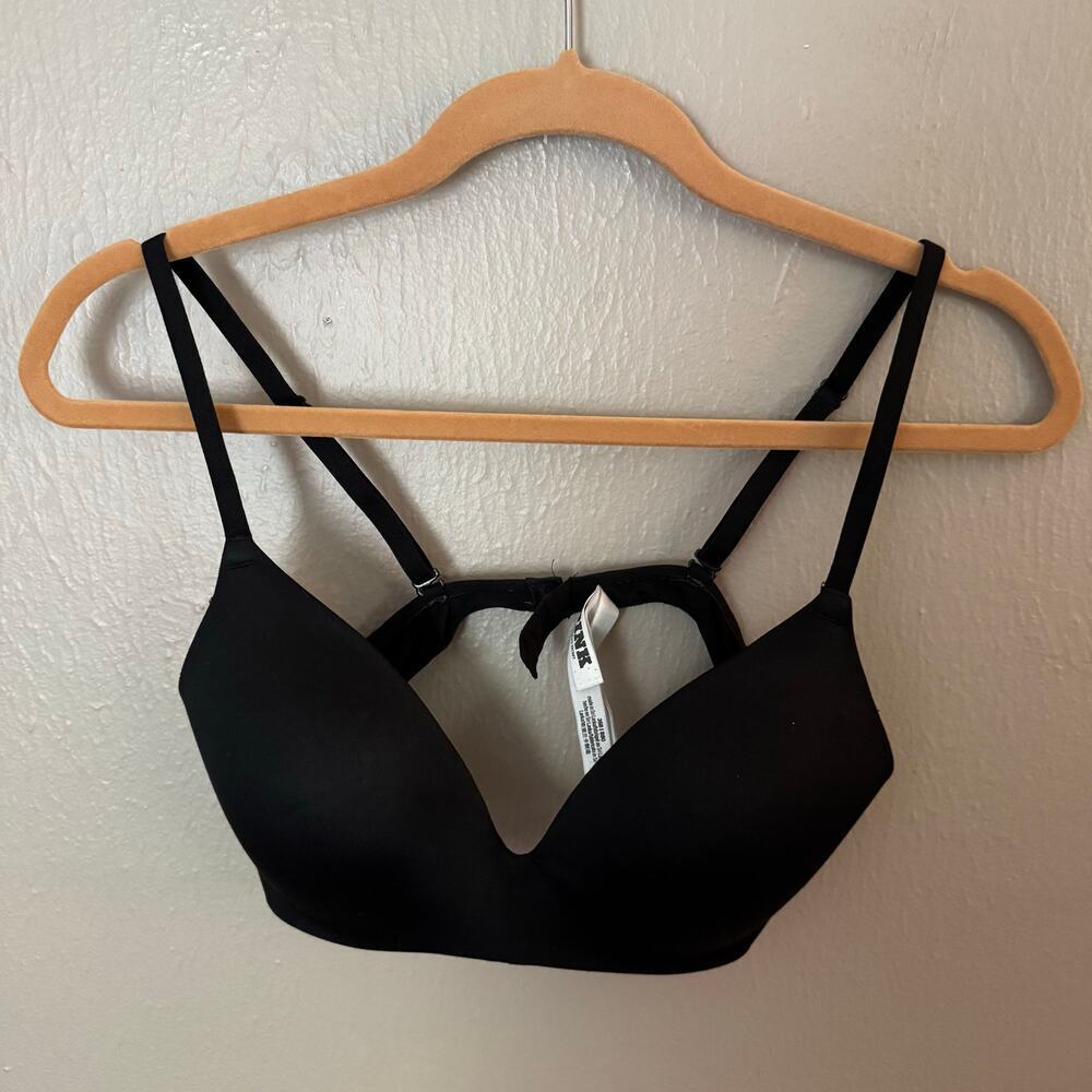 VICTORIA'S SECERT PINK Wear Everywhere Bra In Black Size 36B